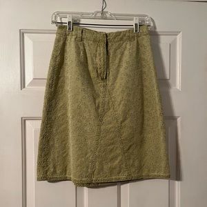 J Jill sage green eyelet cotton skirt